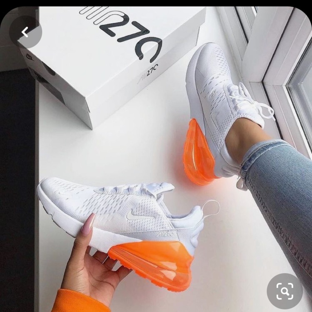 Orange white nike 270
